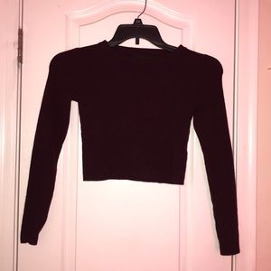 Burgundy cropped sweater from forever 21